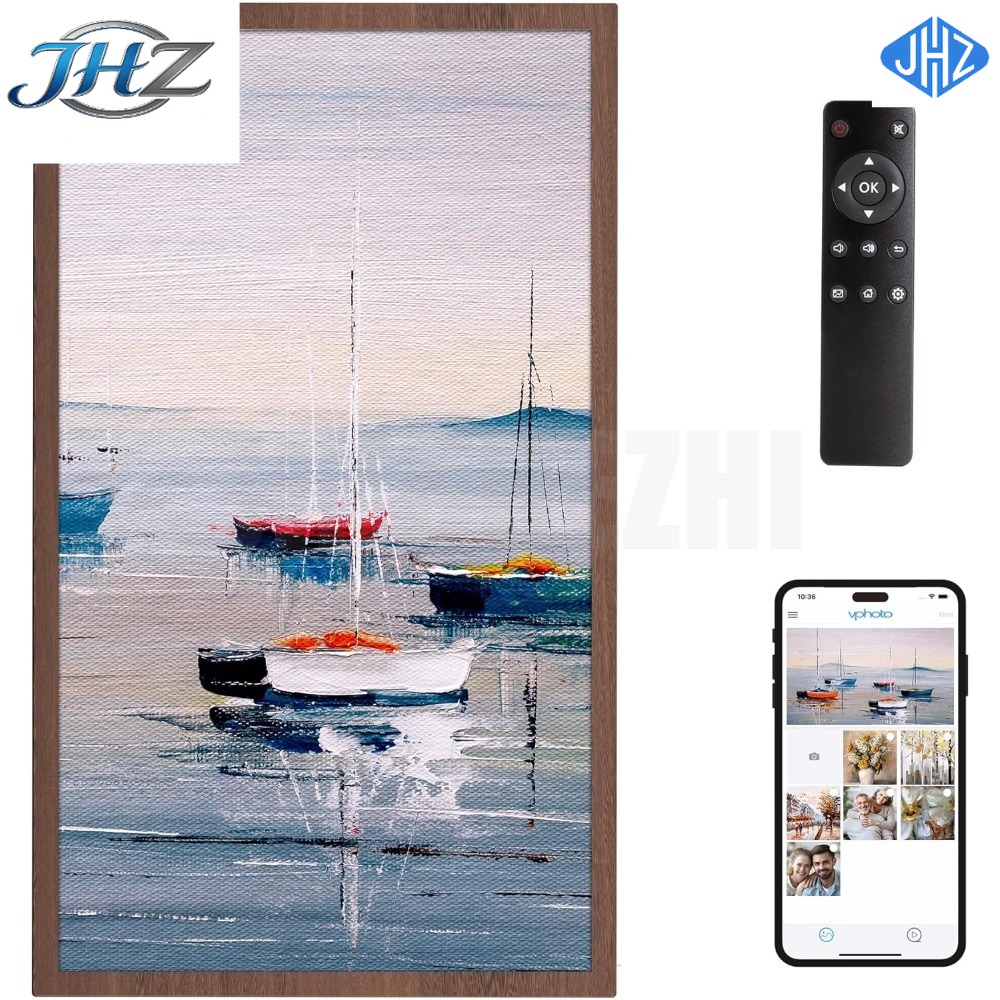 Digital Photo Frame Wifi - JHZ 新型大型デジタルフォトフレーム 21.5インチ画面 WiFiデジタルフォトフレームディスプレイ、32GBストレージ、自動回転、クラシック21