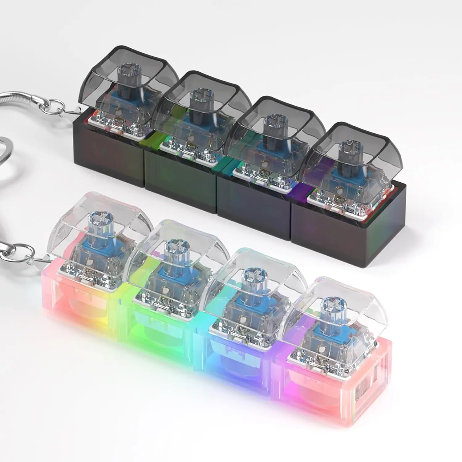 Electronics Gadgets For Kids - LED キーボードキーホルダー フィジェットトイ クリスタルクリッカー 感覚玩具 ストレス解消用