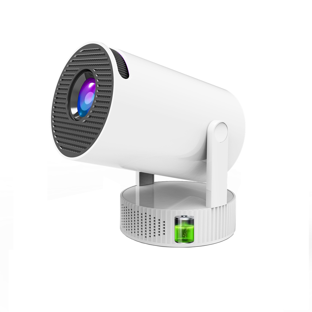 Mini Projector Portable - 2026年充電式HY300 Pro+ミニプロジェクター、バッテリー駆動Android 11 4KビデオLEDプロジェクター、スマートポータブル屋外プロジェクター