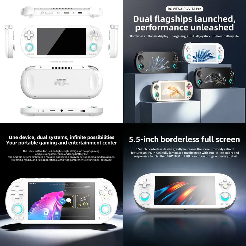 Handheld Game Console - 【CHIMU HOME】 5.5インチタッチスクリーン搭載ハンドヘルドゲーム機、LinuxとAndroid 14のデュアルOS、RK3576プロセッサ搭載ポータブルゲーム機