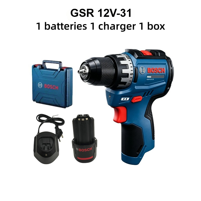 Electro Gadgets - ボッシュプロフェッショナル GSR 12V-31 コードレスドリル 12V 電動ドライバートルクコンパクトミニ電動工具