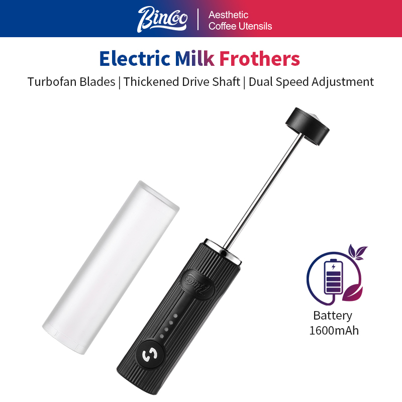 Electro Gadgets - BINCOO 電気コーヒー泡立て器 USB 充電式 2 スピード泡メーカーワイヤレスハンドヘルド卵ビーター牛乳泡立て器ミキサー調理ツール