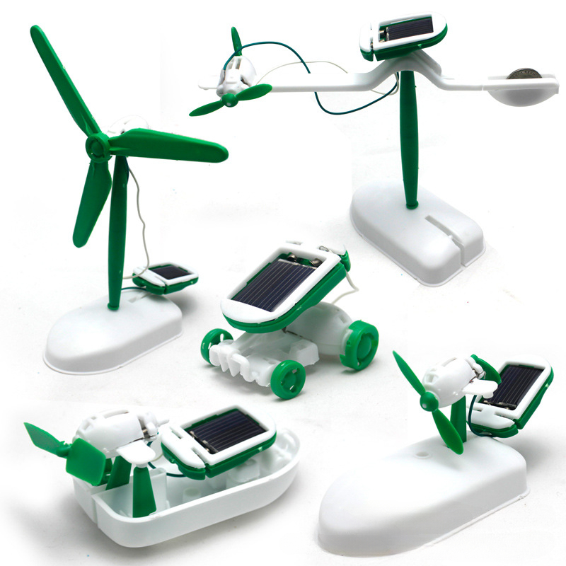 Electronics Gadgets For Kids - 6-in-1 ソーラーパワーロボットキット組み立て船ファン風車車のおもちゃ科学ラボDIY子供用教育ガジェット