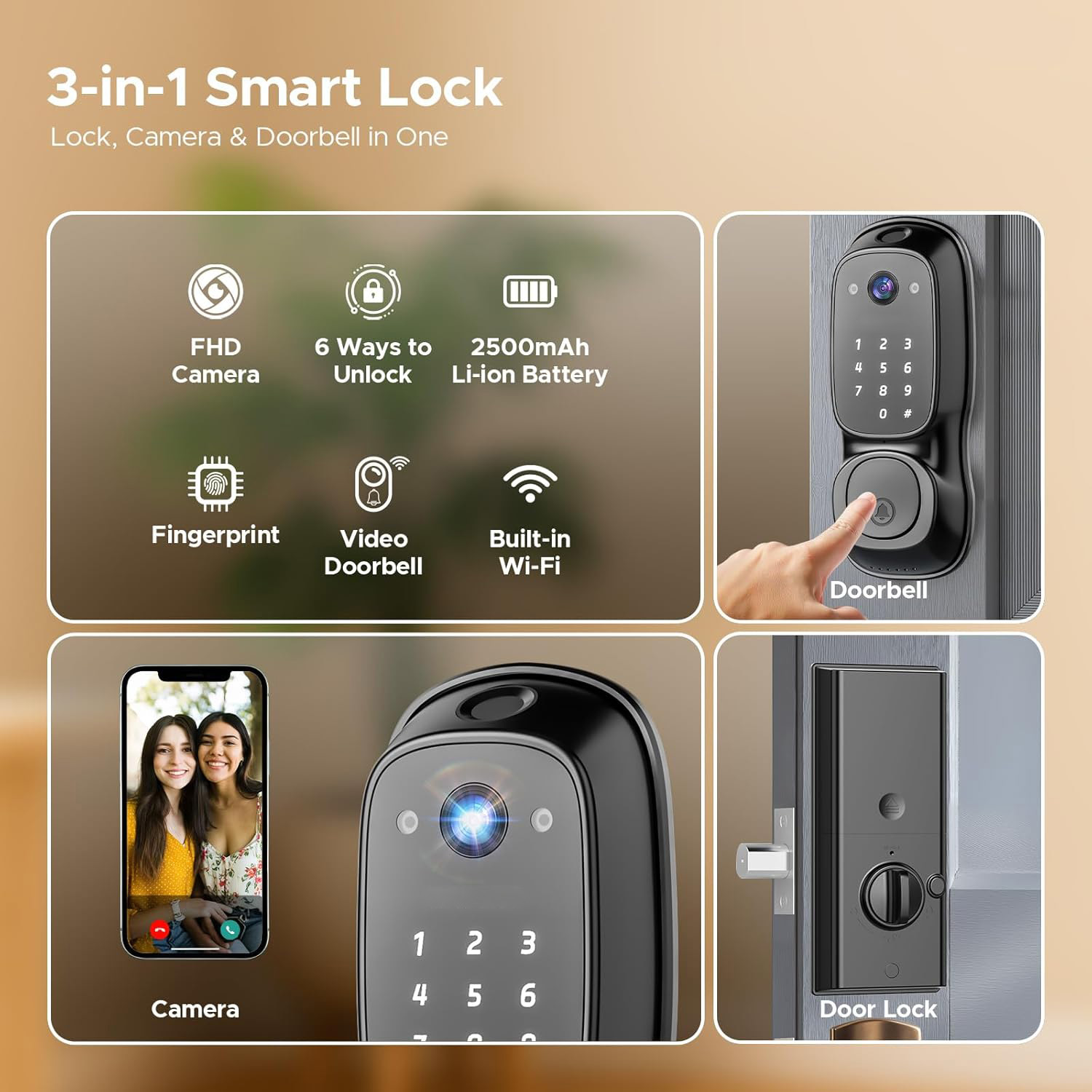 Tuya Wifiスマートドアロック ‎ カメラ＆ドアベル多 - Electronics & Gadgets Starting With V のレビューと価格