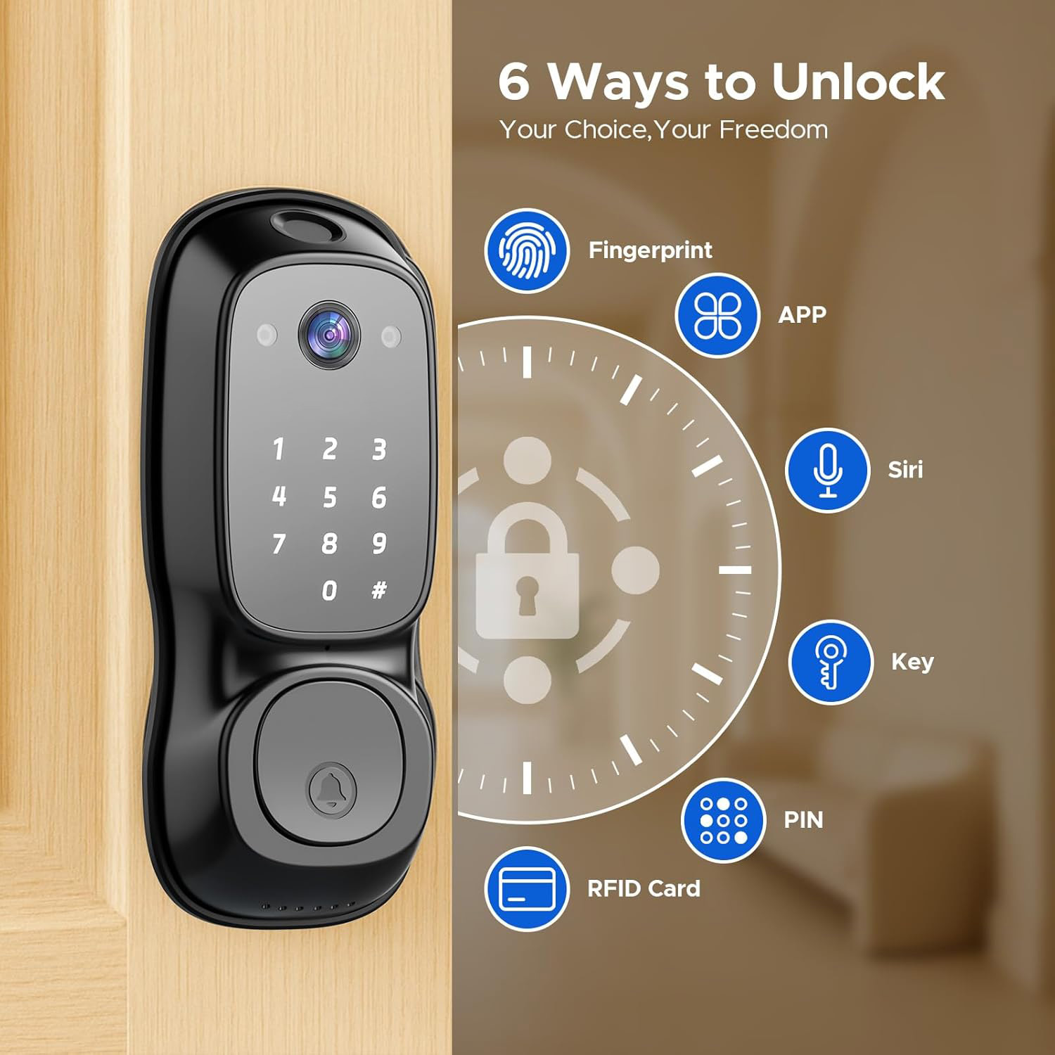 Tuya Wifiスマートドアロック ‎ カメラ＆ドアベル多 - Electronics & Gadgets Starting With V のレビューと価格