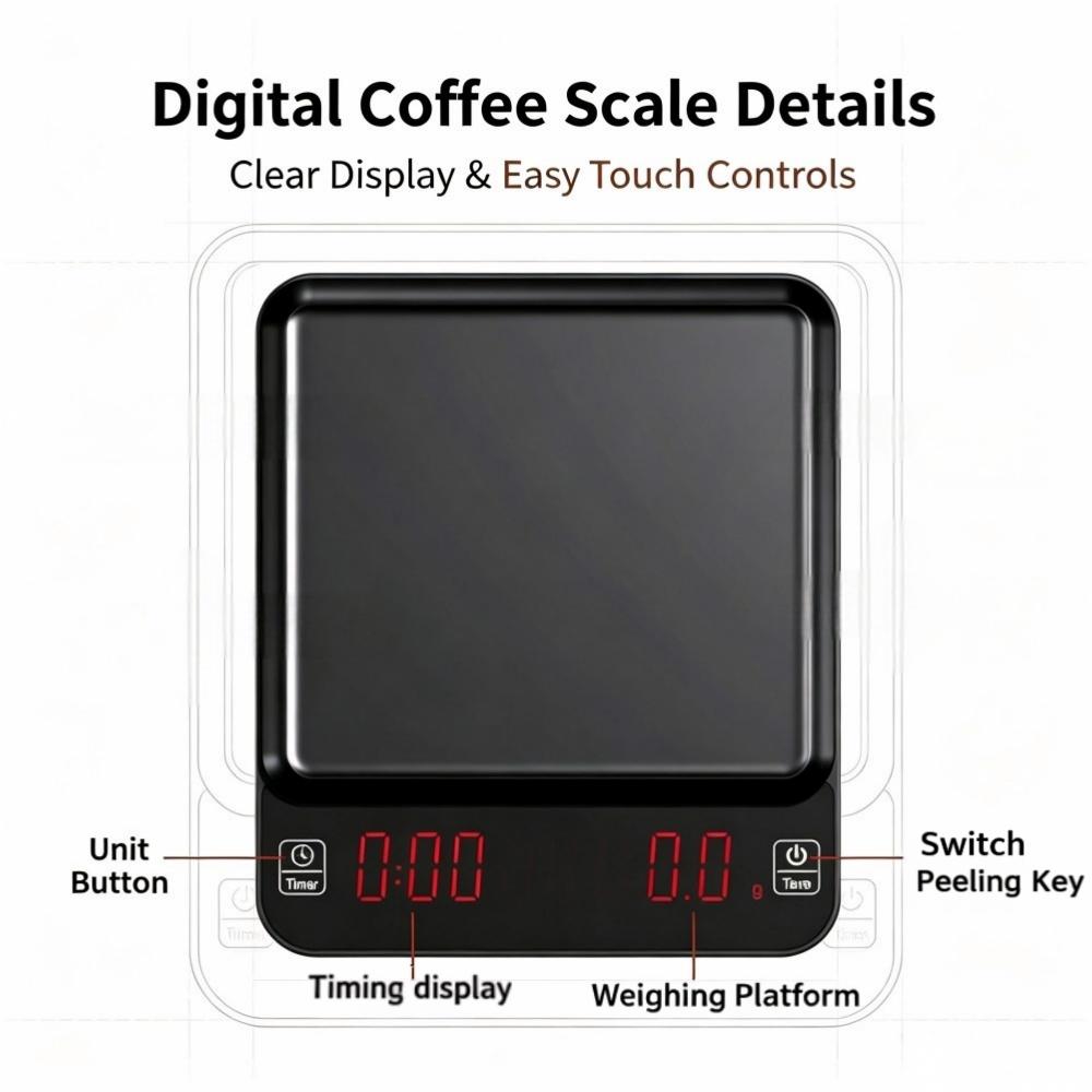3kg/0.1g高精度デジタルコーヒースケール、LEDポータ - Electronics & Gadgets Starting With V のレビューと価格