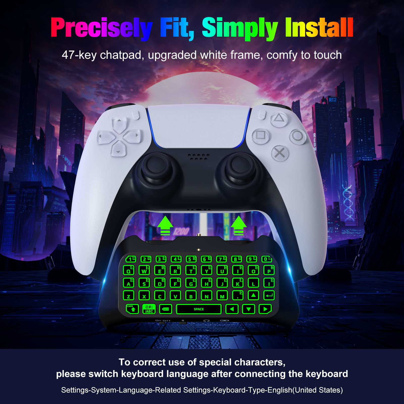 PS5コントローラー用RGBバックライトキーボード、プレイス - Wireless Keyboard Mini のレビューと価格