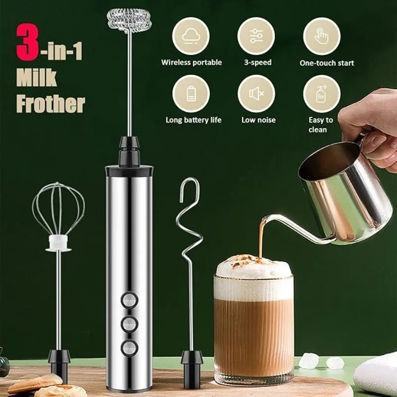 マグパイ3in1ハンドヘルド電動ミルク泡立て器ドリンクミキサ - Electro Gadgets のレビューと価格