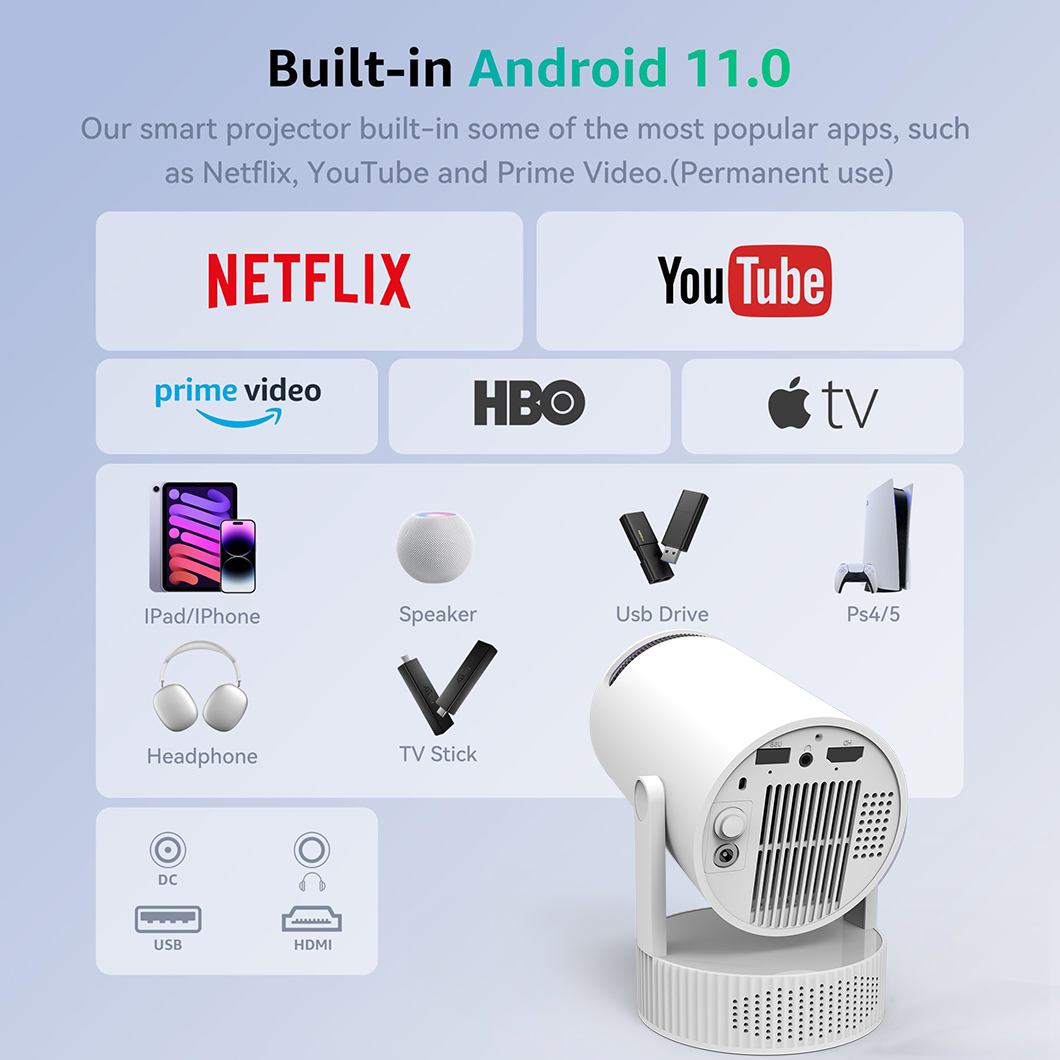 2026年充電式HY300 Pro+ミニプロジェクター、バッ - Mini Projector Portable のレビューと価格
