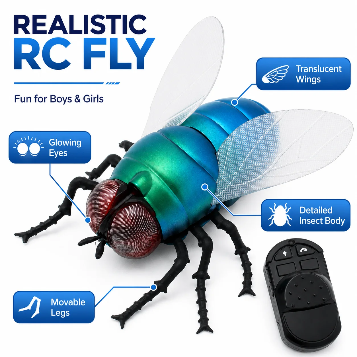 赤外線RC飛行玩具リアルな昆虫風リモコンバグおもちゃ、飛行ア - Electronics Gadgets For Kids のレビューと価格