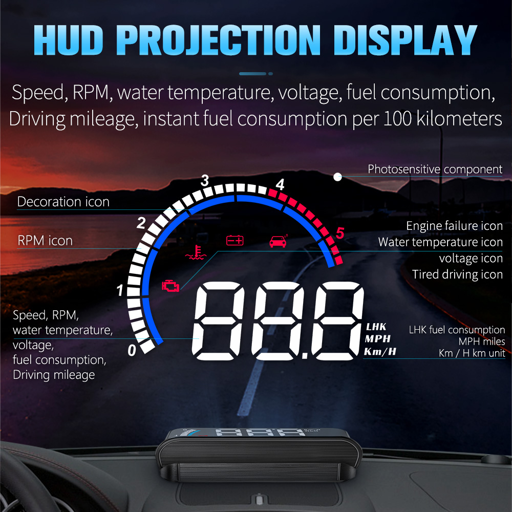 M13 車載OBDスピードプロジェクター HUDポータブルL - Mini Projector Portable のレビューと価格