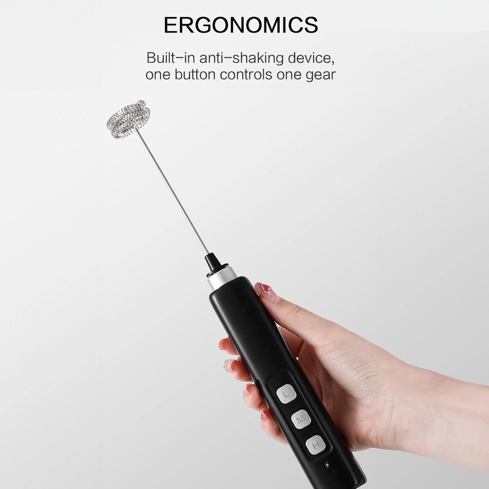 USB充電式ハンドヘルドミルクフォーマー、3段階速度調整付き - Electro Gadgets のレビューと価格